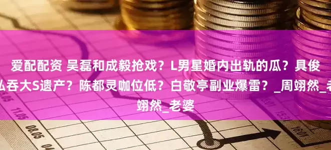 爱配配资 吴磊和成毅抢戏？L男星婚内出轨的瓜？具俊晔私吞大S遗产？陈都灵咖位低？白敬亭副业爆雷？_周翊然_老婆